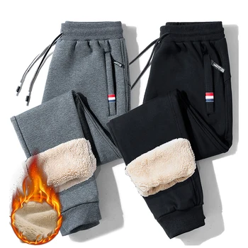 2022 Kış Kaşmir Sıcak spor pantolon Erkek Rahat Polar Sıcak koşu pantolonları Moda Marka Yüksek Kaliteli Sokak erkek pantolonları 5XL