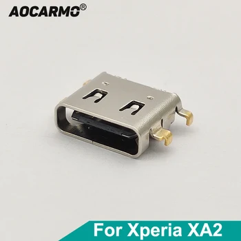 Aocarmo Tip-C USB Şarj Şarj Portu Sony Xperia XA2 Flex Kablo yuva konnektörü Yedek parça H3113 H4113