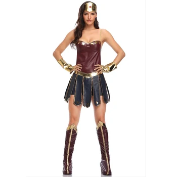 Cadılar bayramı Wonder Kız Prenses Kostüm Adalet Kadın Bodysuit Süper Kahraman Supergirl Ligi Mulher Maravilha süslü elbise