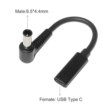 Dc Güç jack konnektörü Laptop şarj cihazı kablo kordonu USB C Tipi 6. 0x4. 4 6. 5x4. 4mm Fiş Dönüştürücü Sony Viao LG Adaptörü