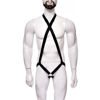 Erkek İç Çamaşırı Halter Vücut Koşum Seti Oymak Erkek Elastik göğüs kemeri Bodysuit Kas Arnes Hombre Vücut Kafesi Kostüm
