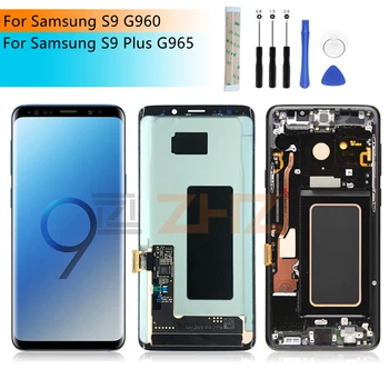 Için Samsung Galaxy S9 lcd ekran G960 dokunmatik ekranlı sayısallaştırıcı grup G965 Ekran İçin Samsung s9 + Ekran ile Çerçeve Replacemen