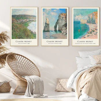 Kıyı Manzara Posteri Plaj Evi sanat Baskı Monet Sergi Tuval Boyama Nordic Seyahat Duvar Resmi Oturma yatak odası dekoru