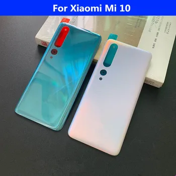 Mi10 İçin Arka Konut Xiaomi Mi 10 Cam Arka Kapak Onarım Değiştirin Telefon Pil Kapı Kasa + Logo Sticker Tutkal