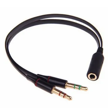 PC Kulaklık Kulaklık Mic adaptör jak 1 Kadın 2 Erkek Bağlı Splitter 3.5 mm Kadın 2 Erkek Y Splitter Aux Ses Kablosu