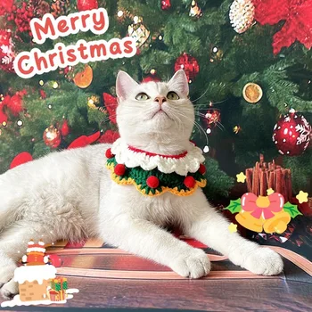 Pet Noel Yaka Atkılar Kediler Köpekler Örme Yılanlar Yün Şapka Noel Eşarp noel şapkaları Kedi Aksesuarları Pet