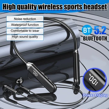 TWS kablosuz bluetooth 5.2 Kulaklık Manyetik Boyun bantlı kulaklıklar LED Ekran HİFİ Kulaklık Spor Aktif Gürültü İptal Kulakiçi
