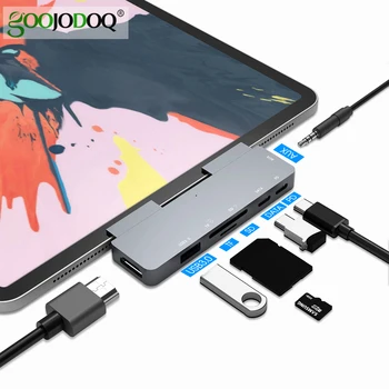 USB C Hub 60W PD Şarj için iPad Pro MacBook Hava Anahtarı HDMI uyumlu USB 3.0 Adaptör Tipi C Telefon Kulaklık Jakı ile