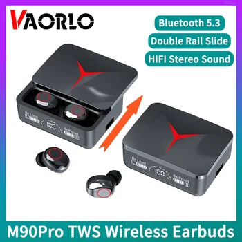 VAORLO Orijinal M90 Pro TWS kablosuz kulaklıklar Oyun Spor Bluetooth 5.3 Kulaklık HİFİ Stereo Müzik Kulaklık Kulak Mic İle