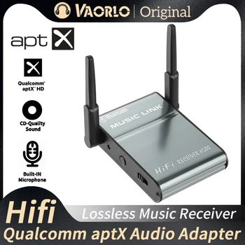 VAORLO Orijinal aptX Bluetooth Ses Alıcısı Hifi Kayıpsız HD Müzik Kablosuz Adaptörü 3.5 MM AUX RCA Stereo Çift Anten Mic İle