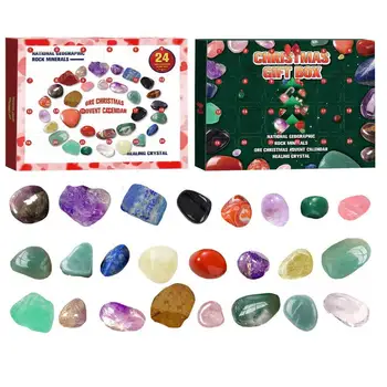 Varış Takvimi 2022 Çocuklar Advent Takvimi Kayalar Mineraller Taşlar Kaya Koleksiyonu Noel Geri Sayım Takvimi Çocuklar İçin