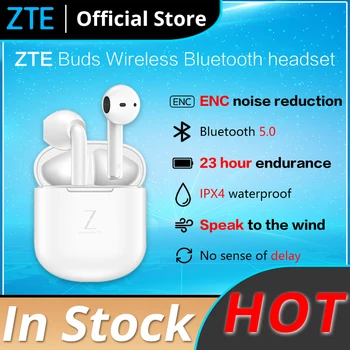 ZTE Tomurcukları Gerçek Kablosuz Kulaklık Çevre Gürültü İptali 23 saate kadar çalma süresi Bluetooth 5.0