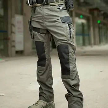 Çok cep Taktik Pantolon Erkekler Askeri Siyah Diz Yama Bombacı Pantolon Erkek Açık Yürüyüş Koşu Kargo Pantolon Pantalones Adam