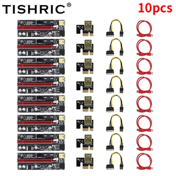 1-10 ADET TISHRIC PCIE Yükseltici 009 S Artı PCI-E 16x Yükseltici Kart 6 LED ışıkları Ekran kartı Yükseltici GPU Uzatma Kablosu Adaptörü Madencilik İçin