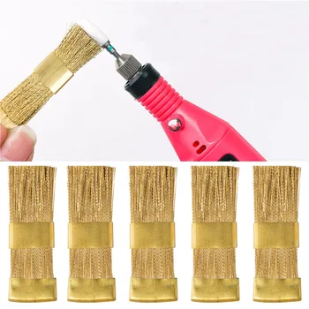 1 Adet Altın Bakır Tel Tırnak Matkap Ucu Fırça Temizleme Taşınabilir Araçları freze kesicisi Manikür Çapak Uçları Temizleyici