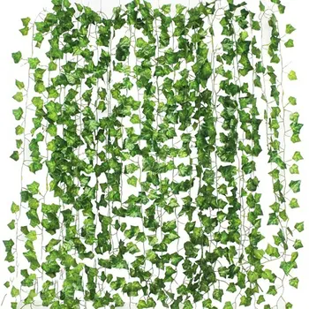 1 adet 2.3 M Sarmaşık yeşil Sahte Yapraklar Garland Bitki Asma Yaprakları Ev Dekor Plastik Rattan dize Duvar Dekor Yapay Bitkiler