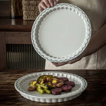 1 adet 7.9 inç/ Seramik tatlı tabakları Ev Küçük Yemek Tabağı Yuvarlak Meyve Tart Yapımı