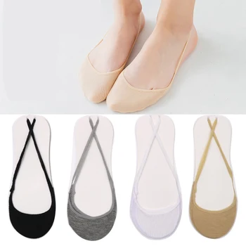 10 adet 5 çift Pamuk Rahat Düz Yarım Taban Kapağı Görünmez Çorap Terlik Kadın Kızlar için İnce Yüksek Topuk Ayakkabı Çorap Meais