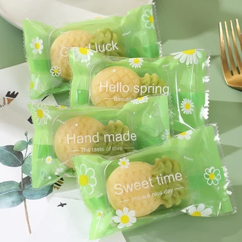 100 Adet DIY Plastik Mooncake Ambalaj Çanta Yeşil Fasulye kek ambalajı Pounch Sarıcı Şeker hediye keseleri DIY plastik torba 87HA