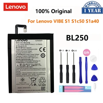 100 % Orijinal BL250 2420mAh Lenovo VIBE S1 S1c50 S1a40 VIBE S1Lite S1La40 Pil Şarj Edilebilir Telefon Piller Bateria