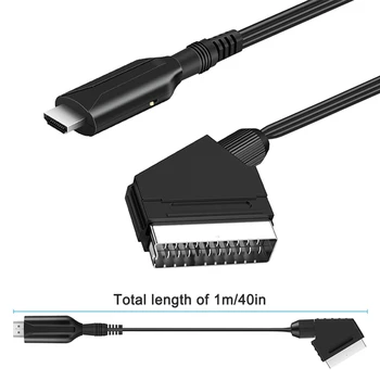 1080 P SCART HDMI-compatibleConversion Adaptörü, SCART girişi HDMI uyumlu çıkış Video dönüştürücü kablosu 24BB