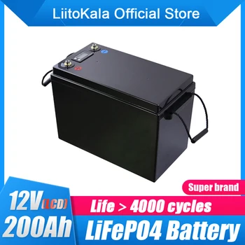 12V 200AH lifepo4 lityum pil 4s 12.8 V 200Ah voltaj göstergesi ile 1200w invertör tekne golf arabası UPS