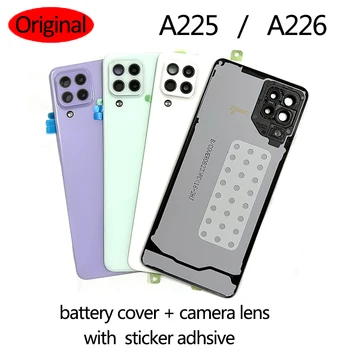 16 adet Orijinal A22 Kılıf SAMSUNG Galaxy a22 4G 5G a225 a226 Konut Pil Arka Kapak Arka Kapı + Kamera Lens Yapışkanlı Etiket