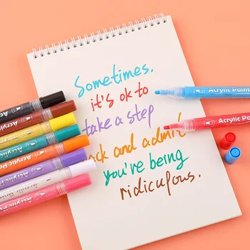 18 Renkler Akrilik işaretleyici kalem Sıvı Mürekkep Maker Kalem Graffiti boya kalemi Kağıt Tuval Cam Seramik Bez Boya Sanat Malzemeleri
