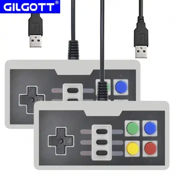 2 ADET 4 Düğme Retro USB PC Oyun Denetleyicisi Klasik Kablolu Oyun Joypad Kolu Joystick Nintendo NES Klasik Oyun