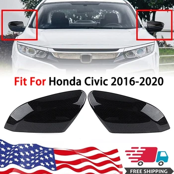 2 Adet ABS dikiz aynası Kapakları Karbon Fiber yan ayna kapağı İçin Fit HONDA Civic 10th 2016 2017 2018 2019 2020 Araba Aksesuarları