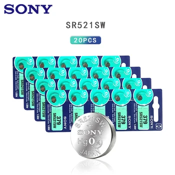 20 adet Sony 100 % Orijinal 379 SR521SW SR63 D379 V379 AG0 Gümüş Oksit İzle Pil 379 SR521SW Düğme Düğme Hücre JAPONYA'DA yapılan