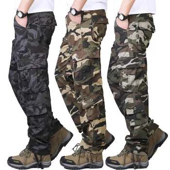 2022 Yeni Sonbahar kamuflaj pantolon Erkekler Düz Gevşek Uzun Ordu Pantolon Rahat Askeri pantolon Erkekler Pantalon Kargo Hombre