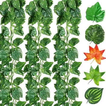 2M Simülasyon Asma Yapay sarmaşık yaprağı Akçaağaç Sarmaşık Yeşil Yapraklar Bitki Rattan Düğün Parti ev bahçe dekorasyonu