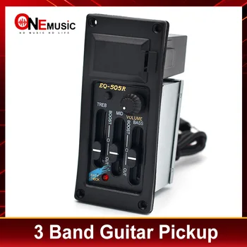 3 Bant Sağ El EQ-505R Akustik Gitar EQ Ekolayzer Preamp Amplifikatör Gitar Pickup 6.5 MM Çıkışlı Siyah Gitar Parçası