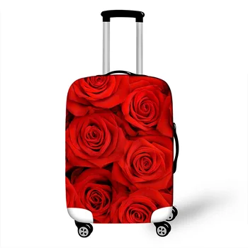 3D Baskı Arabası Bavul Koruyucu Kapak S / M / L / XL 4 Boyutu İçin 18-32 İnç Bagaj Elastik Kumaş Çiçek Toz Kapakları