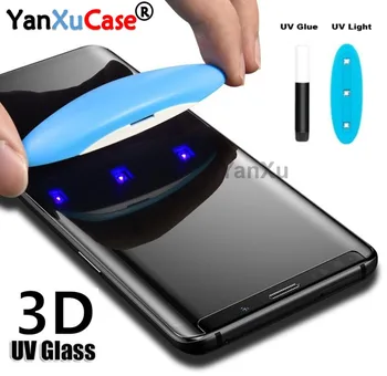 3D UV Temperli Cam Samsung Galaxy Not İçin 20 Ultra 10 artı Tam Kapak Ekran Koruyucu SA S22 Ultra S21 S20 S10 S9 Artı S8
