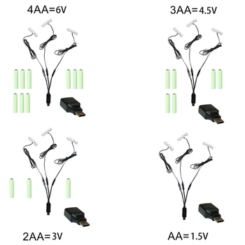 3in1 AA Pil Eliminator USB/Tip C Güç Kaynağı Replace1.5V USB C Piller Saat Oyuncaklar tatil ışıkları Gameboy Radyo