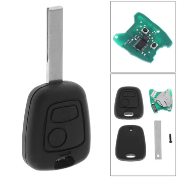 433MHz 2 Düğmeler Yedek Araba Uzaktan Anahtar ile ID46 / 7961 Çip ve HU83 Bıçak Citroen için Fit 73373067C / Peugeot 307 2000-2017