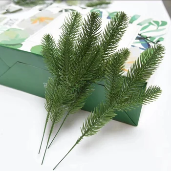 5 ADET Yapay Çam Dalları Bitkiler Ev Dekor Noel Partisi Dekorasyon İçin 2023 Yeni Yıl Çelenk Süsler Hediyeler Aksesuarları
