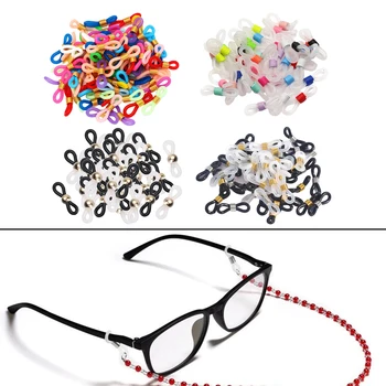 50 adet Ayarlanabilir Kaymaz Gözlük Zinciri Biter Tutucu Silikon Gözlük Halka Askısı Gözlük Uç Konnektörleri Gözlük Aksesuarları