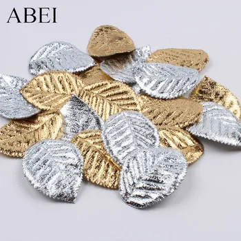 50 adet Çift Taraflı Altın Gümüş Yapraklar Yüksek Kaliteli Köpük Yumuşak yaprak El Yapımı El Sanatları DIY Karalama Defteri noel hediyesi Düğün Dekor