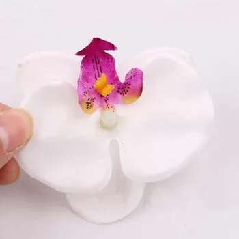 5CM Kafa Yapay İpek Phalaenopsis Orkide, Sahte Kelebek çiçek başları, Orkide Düğün Süslemeleri Saç, DIY Düzenlemeleri