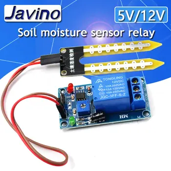 5V / 12V Toprak higrometre algılama sensörü akıllı arabası röle kontrol daha düşük nem başlangıç modülü arduino dıy İçin