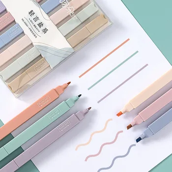 6 Adet / takım vurgulayıcı açık renk kawaii işaretleyiciler DIY Albümü günlüğü jel kalemler öğrenci kırtasiye sanat Okul ve ofis malzemeleri Çocuk