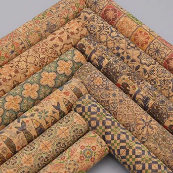 A4 21x29cm Yumuşak Mantar Kumaş Vintage Çiçek Kabartmalı Dikiş giysi kumaşı Çanta Dıy Ev Tekstili Malzemeleri