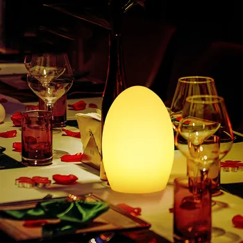 Akülü Yumurta Şekilli masa ışığı Uzaktan Kumanda İle LED Gece Lambası Şarj Edilebilir RGB Renk Ev Bahçe Bar KTV yemek masası Lambası