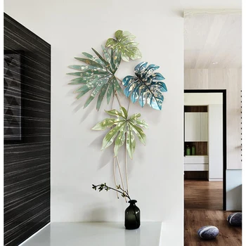 Amerikan Ferforje duvara asılan bitki El Sanatları Dekorasyon Ev Oturma Odası Kanepe TV Arka Plan duvar Sticker Metal Duvar Süsleri