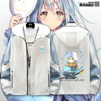 Anime O Zaman Var Reincarnated olarak Balçık Rimuru Fırtına Bahar Sonbahar Ceket Unisex Rahat Hoodie Zip Kazak Ceket Ceket