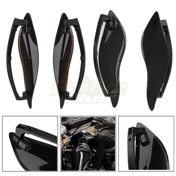 Ayarlanabilir Moto Cam Yan Kanat Cam hava deflektörü İçin Harley Touring Electra Sokak Tri Glide 2014-2020 Kahverengi Siyah