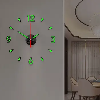 Aydınlık akrilik DIY duvar saati Ev Sadelik Sessiz Moda Saat Oturma Odası Yaratıcı Yatak Odası duvar saati yapışkan çıkartmalar